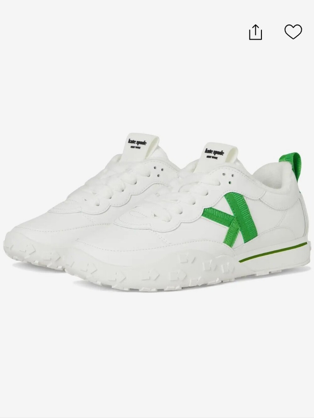 kate spade K As In Kate Sneakers, True White/ KS Green - Picture 1 of 6